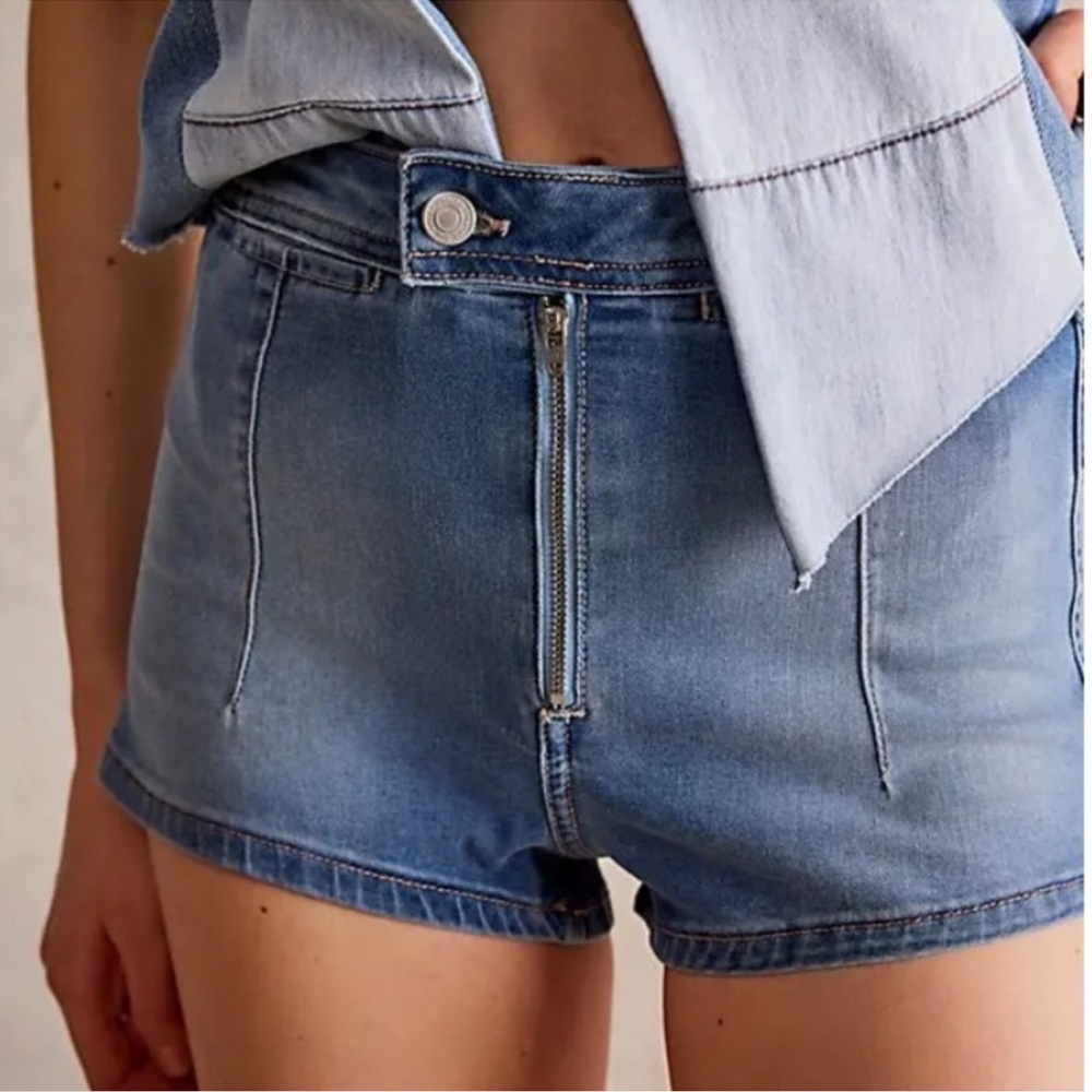 We The Free Light Blue Jean Shorts